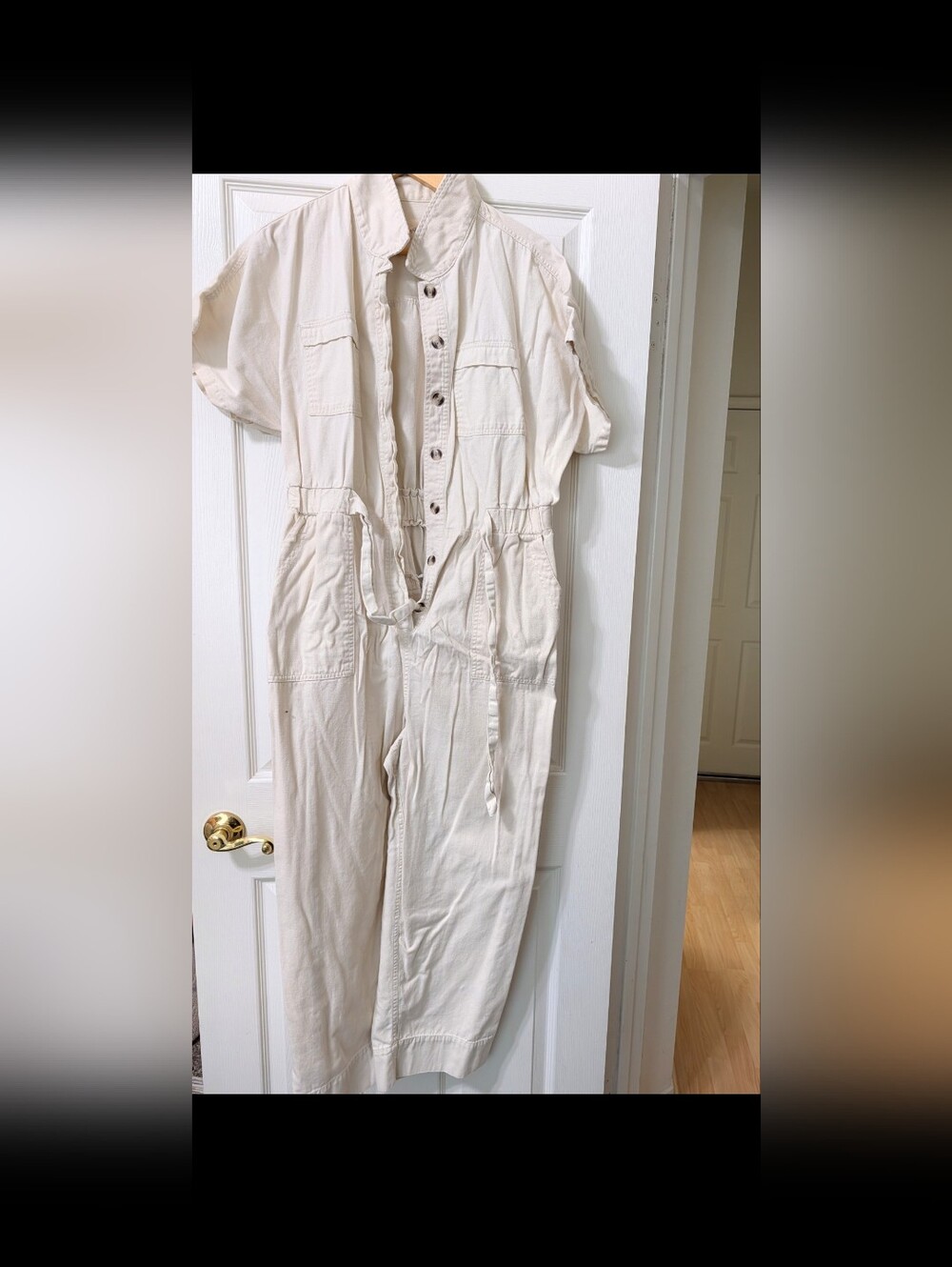 Universal Thread Neutral Cream Utility Jumpsuit with Drawstring
